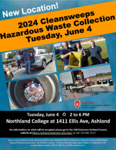 NEW LOCATION – Cleansweep Household Hazardous Waste Collection – June 4, 2024!