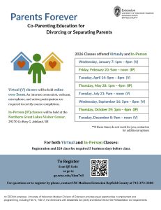 Parents Forever: Co-Parenting Education for Divorcing or Separating Parents, 2026 class dates
