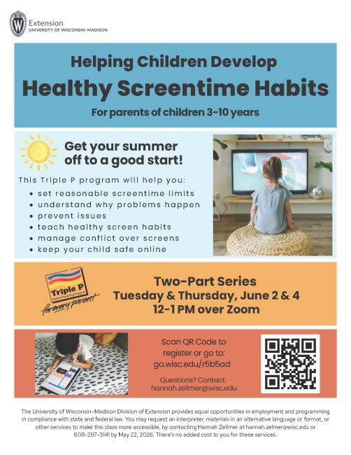 Helping Children Develop Healthy Screentime Habits! Triple P two-part series